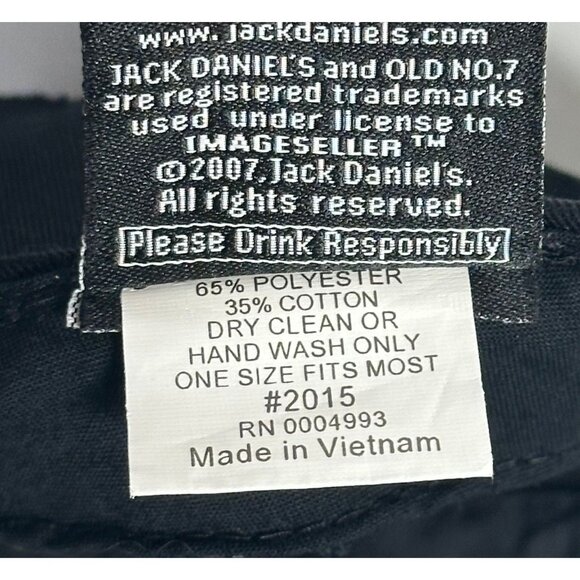 Jack Daniels Old No 7 Branded Whiskey Adjustable Black Cap Hat Embroidered Bill - Picture 6 of 6
